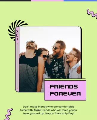 Playful Pastel Friendship Day Celebration Poster Template
