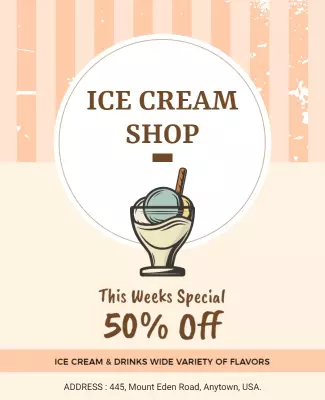 Playful Pastel Ice Cream Shop Special Offer Poster Template