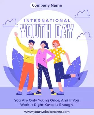 Playful Pastel International Youth Day Celebration Flyer Template