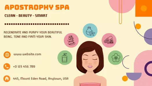 Playful Pastel Spa Treatment and Wellness Business Card Template