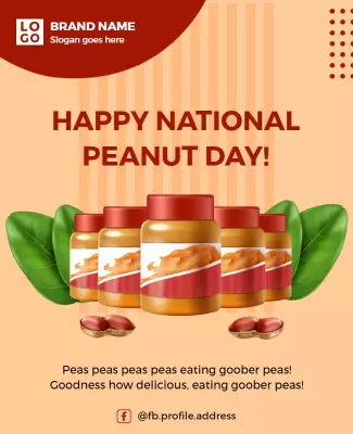 Playful Peanut Butter Celebration for National Peanut Day Poster Template
