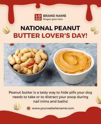 Playful Peanut Butter Lover's Day Celebration Poster Template