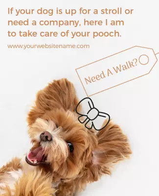 Playful Pet Care Bright Dog Walking Service Poster Template