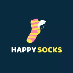 Playful Pink and Yellow Striped Sock Design Logo Template