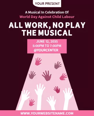Playful Pink Awareness Musical Event Poster Template