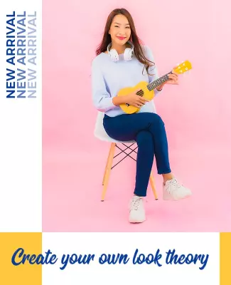 Playful Pink Background Music and Fashion Promotion Poster Template
