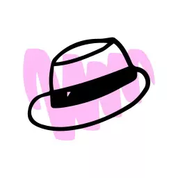 Playful Pink Background Showcasing Trendy Fashion Hat Logo Template