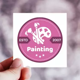 Playful Pink Design Celebrating Artistic Painting Logo Template
