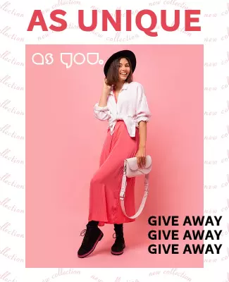 Playful Pink Fashion Giveaway Collection Poster Template