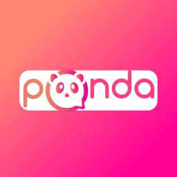 Playful Pink Gradient Design Representing Panda Logo Template