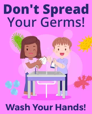 Playful Pink Hygiene Awareness Children's Poster Template
