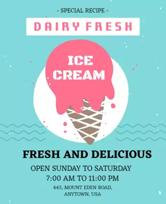 Playful Pink Ice Cream Shop Advertisement Poster Template