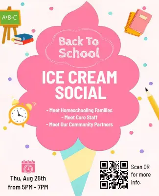 Playful Pink Ice Cream Social Family Gathering Flyer Template