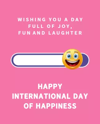 Playful Pink International Day of Happiness Greeting Poster Template