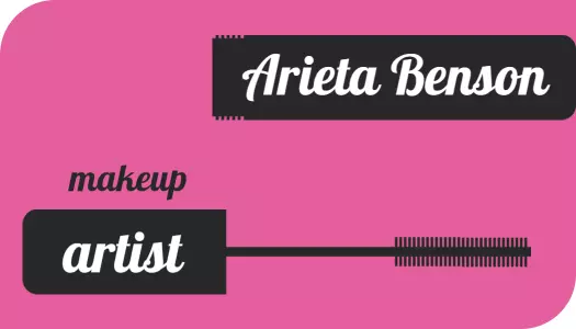 Playful Pink Mascara Themed Makeup Artist Business Card Template