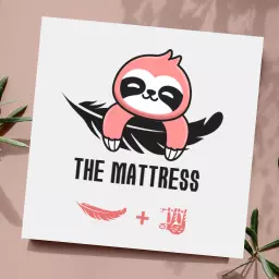 Playful Pink Sloth on a Feather Symbolizing Bed Comfort Logo Template