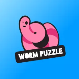 Playful Pink Spiral Worm Design for Puzzle Games Logo Template