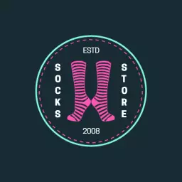 Playful Pink Striped Socks Design for Your Socks Logo Template