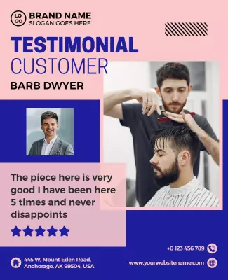 Playful Pink Testimonial Customer Review Poster Template