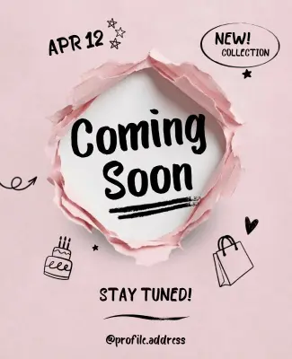Playful Pink Torn Paper Event Notification Poster Template