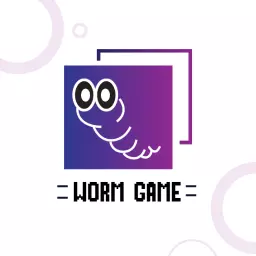 Playful Purple and Blue Worm Game Logo Design Concept Logo Template