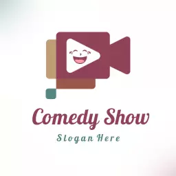 Playful Purple and Brown Themed Comedy Show Logo Template
