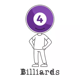 Playful Purple Billiards Character with Number Four Logo Template