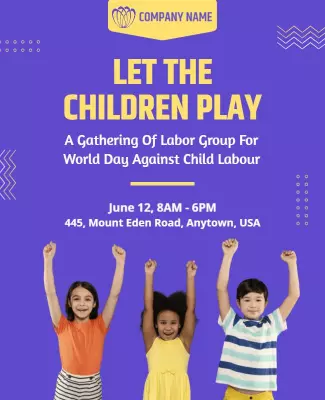 Playful Purple Child Advocacy Event Poster Template