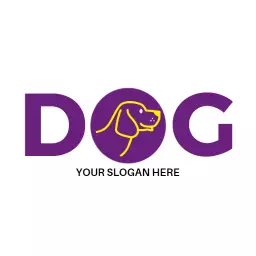 Playful Purple Dog Design Emphasizing Canine Companionship Logo Template