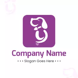 Playful Purple Dog Design for Pet Services Logo Template
