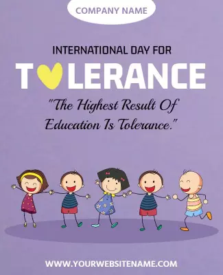 Playful Purple International Day of Tolerance Poster Template