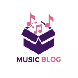 Playful Purple Music Notes Emanate from a Blog Logo Template