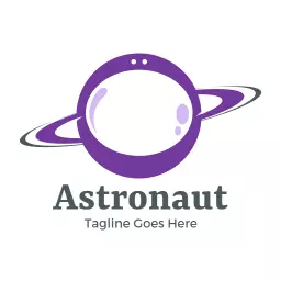 Playful Purple Planet Design Representing Astronaut Adventure Logo Template