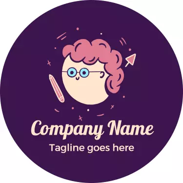 Playful Purple Round Cute Graphic Designer Business Card Template