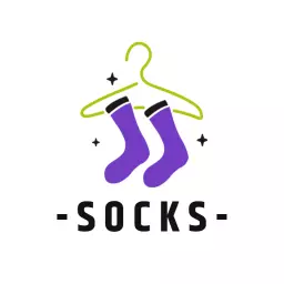 Playful Purple Sock Design Representing Cozy Fashion Logo Template