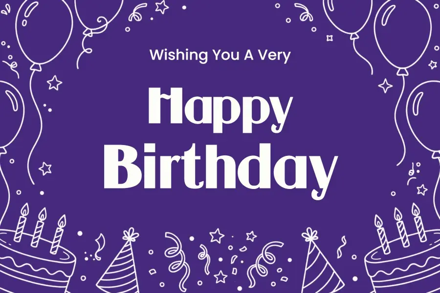 Playful Purple Wishing You a Joyful Birthday Postcard Template