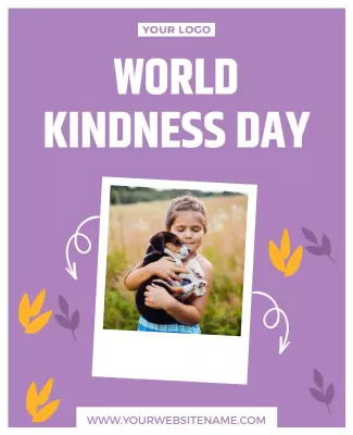 Playful Purple World Kindness Day Celebration Poster Template