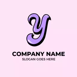 Playful Purple Y Letter Design Perfect for Branding Logo Template