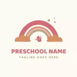 Playful Rainbow Design Symbolizing Joyful Preschool Experience Logo Template