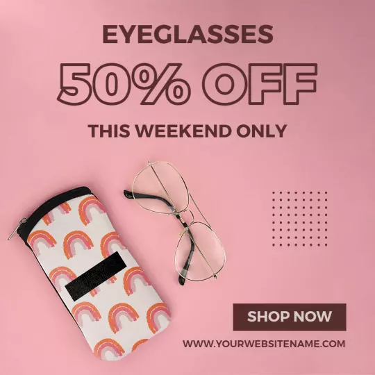 Playful Rainbow Eyeglasses Sale with Weekend Discount Ad Template