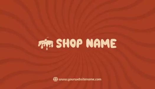 Playful Red Bakery Cake Shop Business Card Template