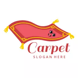 Playful Red Carpet Design Featuring a Cartoon Character Logo Template
