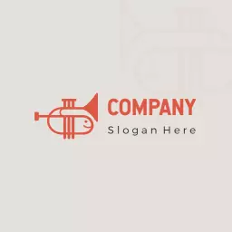 Playful Red Trumpet Design Capturing the Jazz Spirit Logo Template