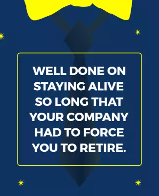 Playful Retirement Celebration Poster with Tie Design Template