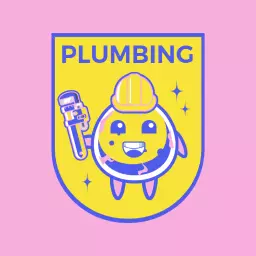 Playful Retro Plumbing Character in Bright Colors Logo Template