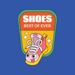 Playful Retro Sneaker Design with Bold Colors Shoes Logo Template