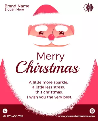 Playful Santa Claus Themed Merry Christmas Greeting Poster Template