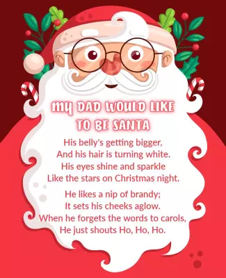 Playful Santa-Themed Christmas Poem Poster Template