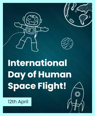 Playful Space Adventure Theme for International Day Poster Template