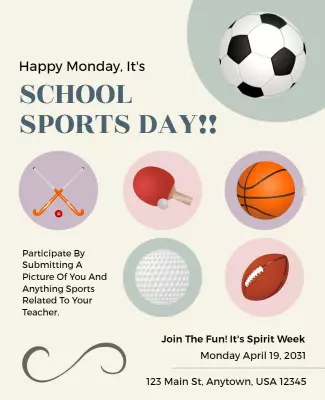 Playful Sports Theme for School Sports Day Poster Template